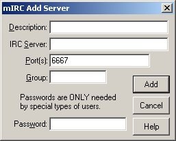 [IMAGE: Schermata da riempire per aggiungere un server IRC